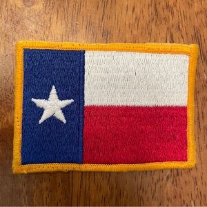 VTG Retro Texas Flag Sew On Patch Applique 3.25”x2.25” Red White Blue Yellow 1:4